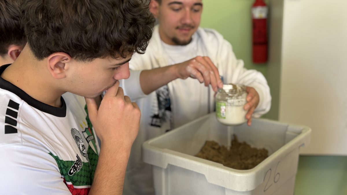 Schüler experimentieren mit Materialien im Klassenzimmer